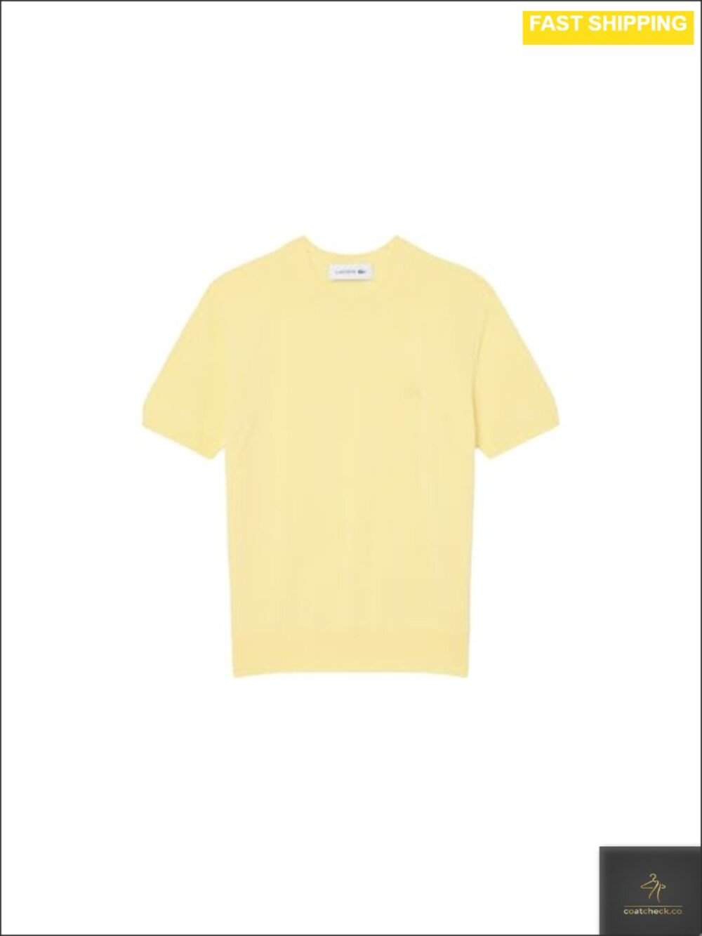 Organic Cotton 3D Knit Short Sleeve Sweater Lace Detail Crocodile Logo